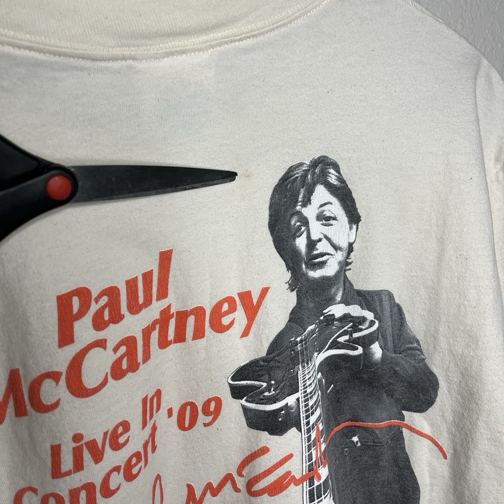 Vintage Paul McCartney Beatles Concert Shirt 09' 2009 Double Sided Large NYC - Picture 7 of 7
